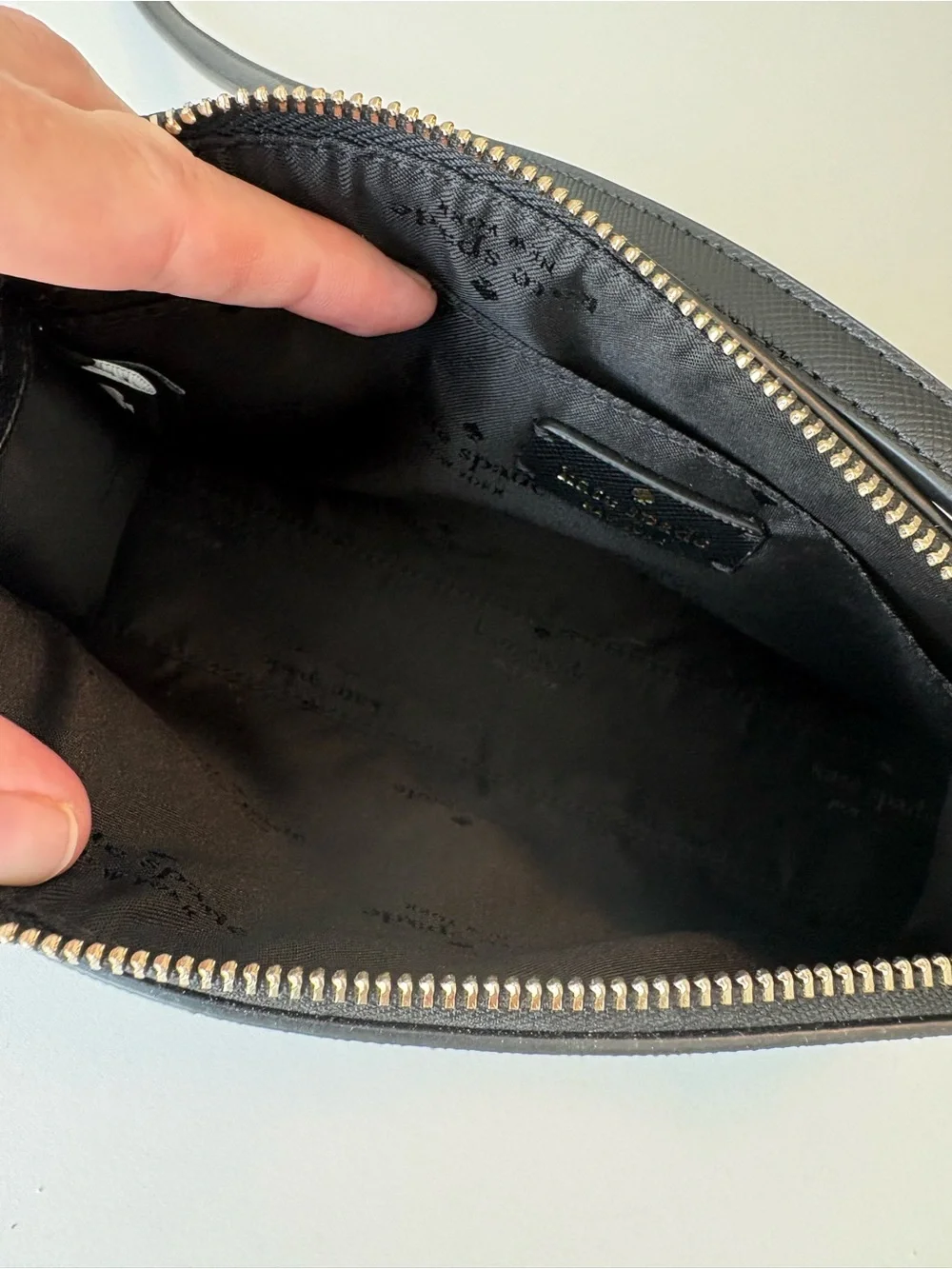 Kate Spade small black saffiano Leather with gold crossbody bag